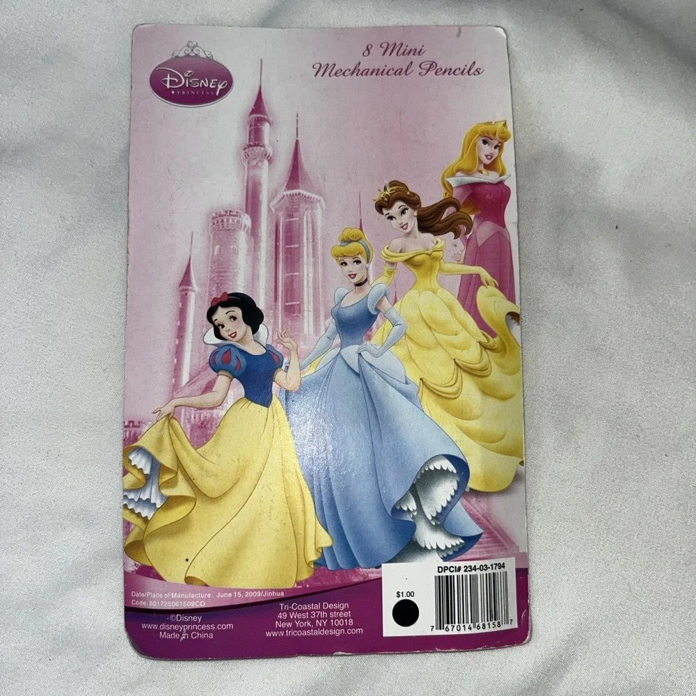 Vintage‎ Disney Princesses 8 Mini Mechanical Pencils School Supplies 2009